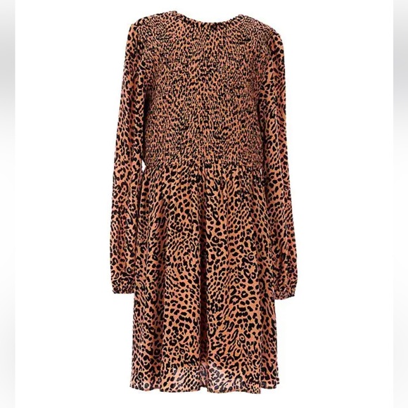 GB Girls Brown Black print Long Sleeve Dress Girls - Picture 17 of 17